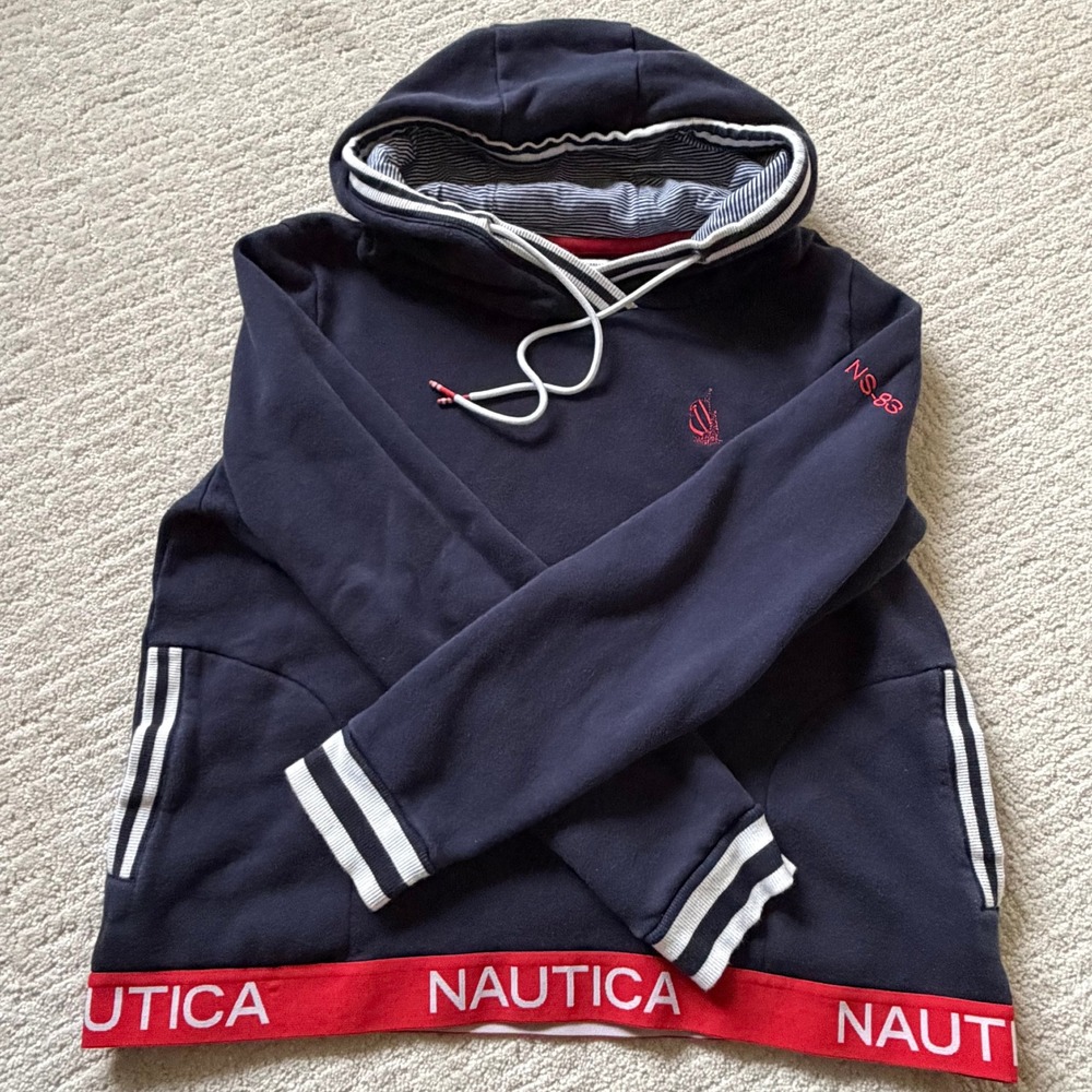 Nautica 35th Anniversary Limited Edition Spinnaker Hoodie Navy Blue Red Large